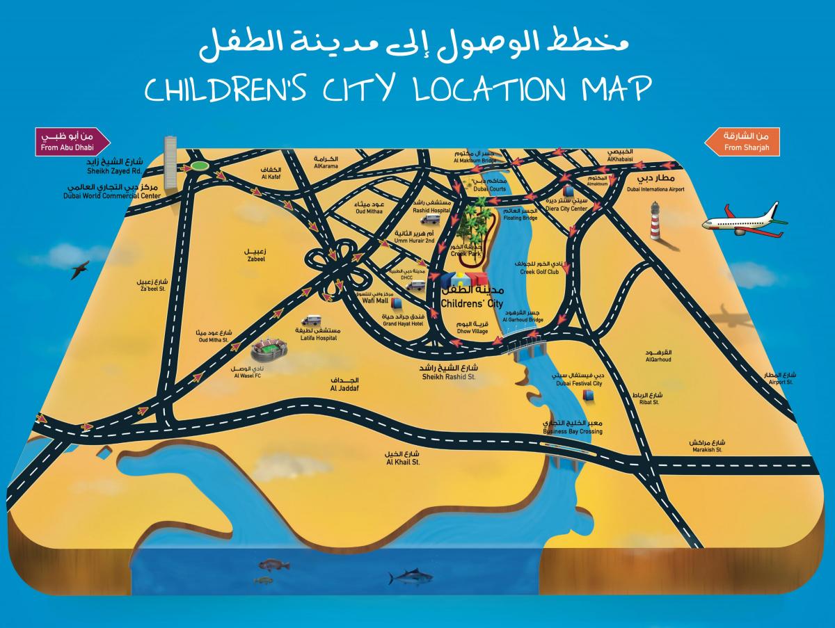 карта Дитячий місто Дубай