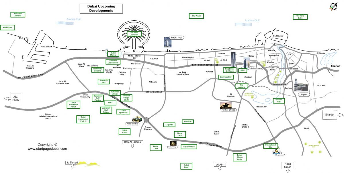 інвестиційний парк в Дубаї розташування карті