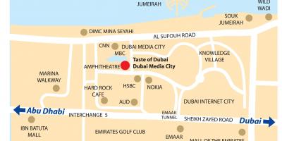 Дубай медіа Сіті розташування на карті