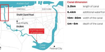 Карта Дубайського каналу